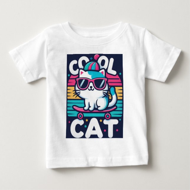 T-shirt Pour Bébé Chat cool (Devant)