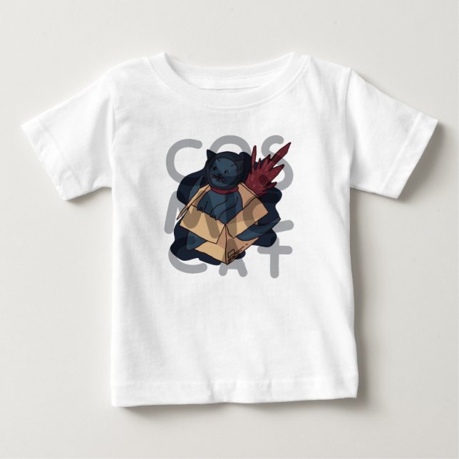 T-shirt Pour Bébé Chat cosmique (Devant)