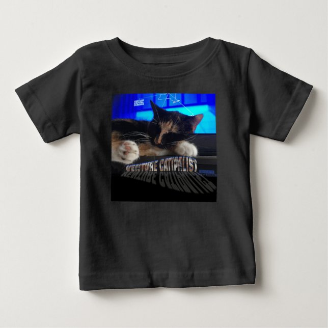 T-shirt Pour Bébé Chat couché (Devant)