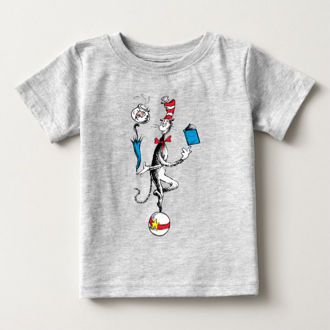 T-shirt Pour Bébé Chat dans la Loi sur l'équilibre Casquette (Devant)