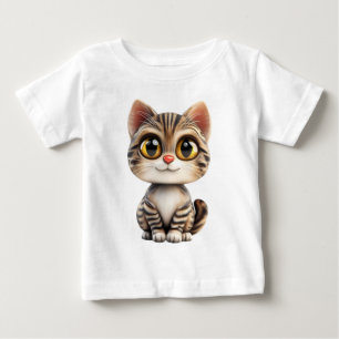 T-shirt Pour Bébé Chat de dessin animé 3D – Conception d'animal de c