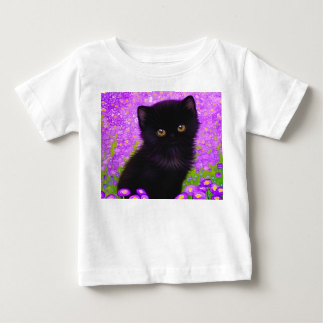 T-shirt Pour Bébé Chat de Gustav Klimt (Devant)