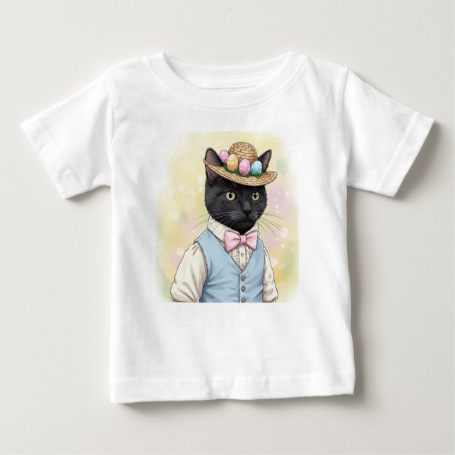 T-shirt Pour Bébé Chat de Pâques (Devant)
