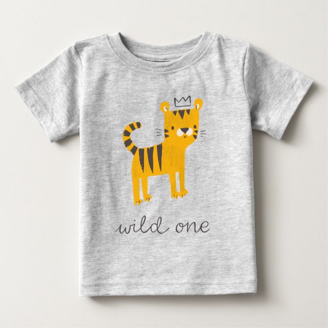 T-shirt Pour Bébé Chat de tigre sauvage (Devant)