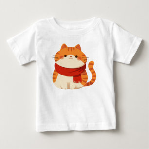 T-shirt Pour Bébé Chat d'hiver mignon