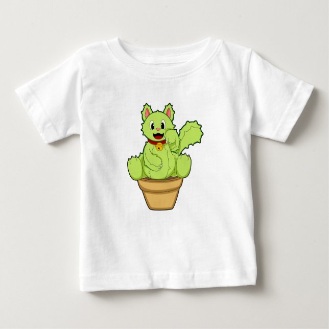 T-shirt Pour Bébé Chat en cactus (Devant)
