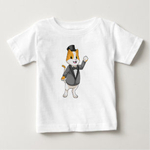 T-shirt Pour Bébé Chat en tant que groom avec ruban