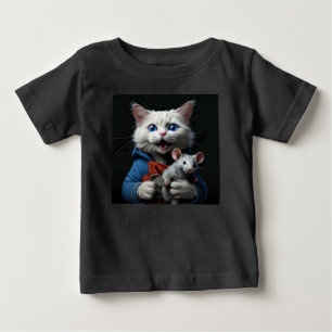 T-shirt Pour Bébé Chat et souris