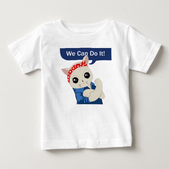T-shirt Pour Bébé Chat féministe (Devant)