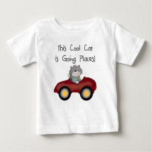 T-shirt Pour Bébé Chat Going Places Chemises rouges Voiture et cadea