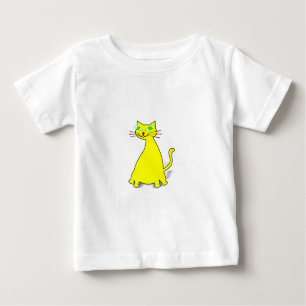 T-shirt Pour Bébé Chat gras jaune