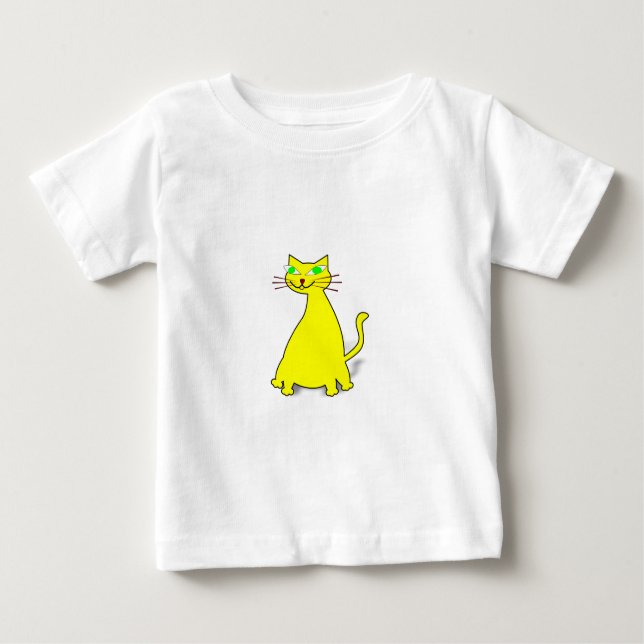 T-shirt Pour Bébé Chat gras jaune (Devant)