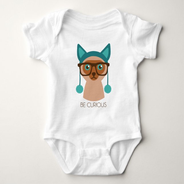 T-shirt Pour Bébé Chat intelligent (Devant)