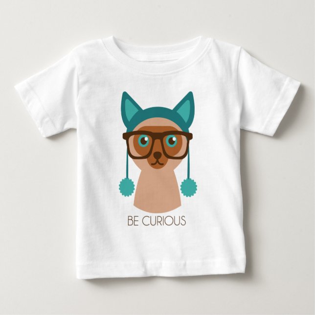 T-shirt Pour Bébé Chat intelligent (Devant)