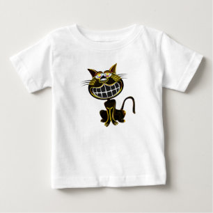 T-SHIRT POUR BÉBÉ CHAT JAUNE ET NOIR CLAIR