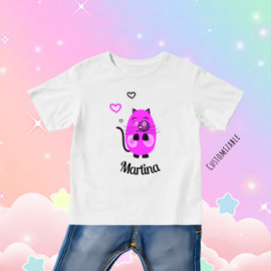 T-shirt Pour Bébé Chat lilas mou