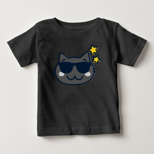 T-shirt Pour Bébé Chat Mignon Été Kawaii  (Devant)
