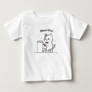 T-shirt Pour Bébé Chat mignon jouant de la musique au piano