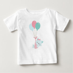 T-shirt Pour Bébé Chat mignonne, Chat bébé, Chat bleu, Kitty, Ballon