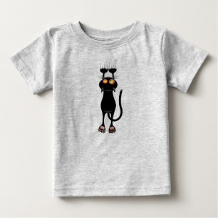 T-shirt Pour Bébé chat noir