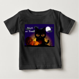 T-shirt Pour Bébé Chat noir Halloween