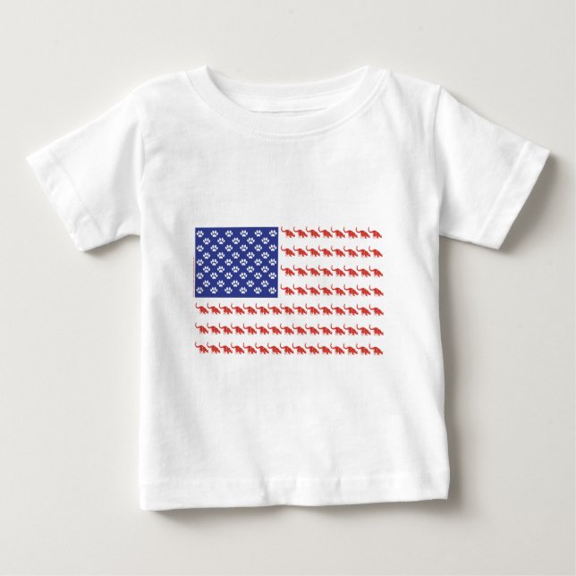 T-shirt Pour Bébé Chat patriotique/USA (Devant)