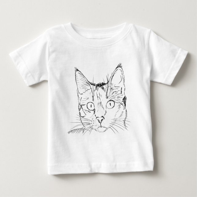 T-shirt Pour Bébé Chat Puddy (Devant)