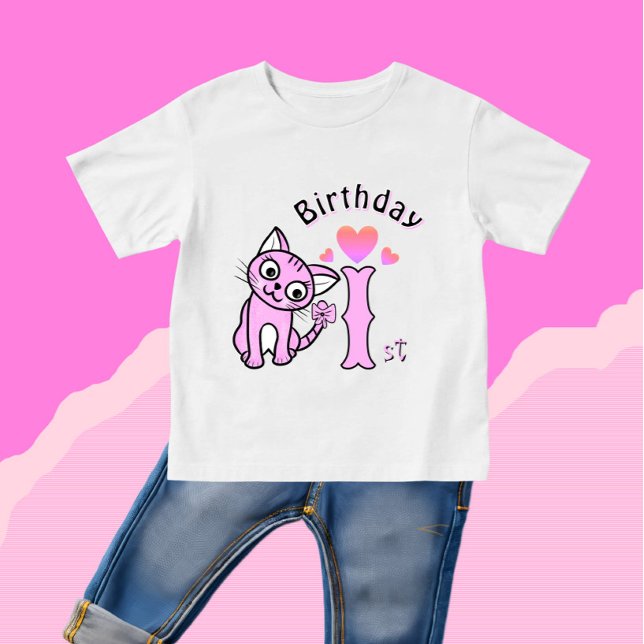 T-shirt Pour Bébé Chat rose (Créateur téléchargé)