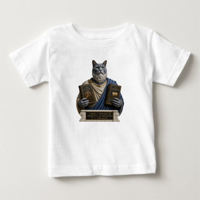 T-shirt Pour Bébé Chat Russe Bleu Homère (Devant)
