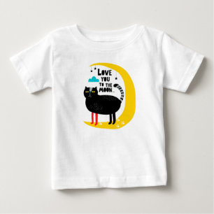 T-shirt Pour Bébé Chat sur la lune