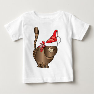 T-shirt Pour Bébé chat tigré père Noël