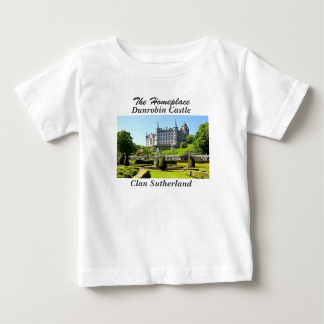 T-shirt Pour Bébé Château de Dunrobin - Clan Sutherland (Devant)