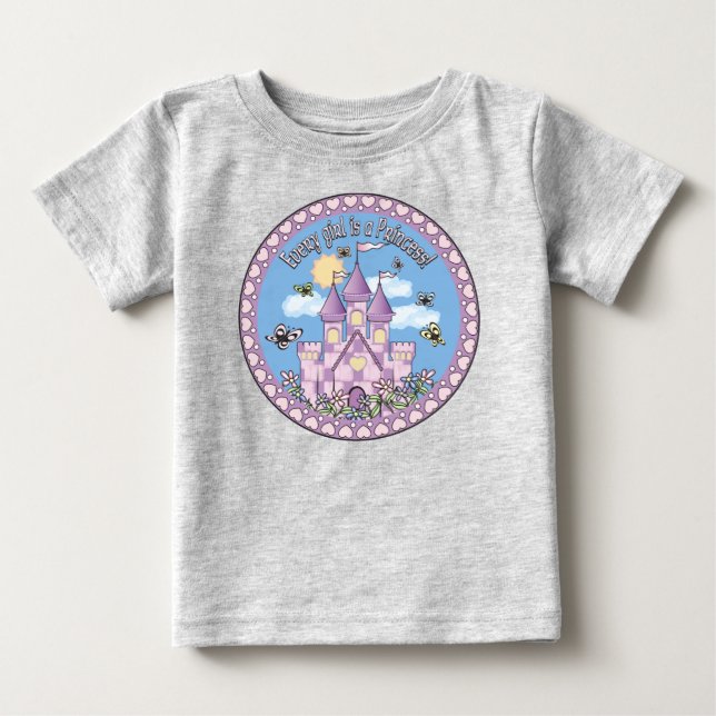 T-shirt Pour Bébé Château de Princess (Devant)