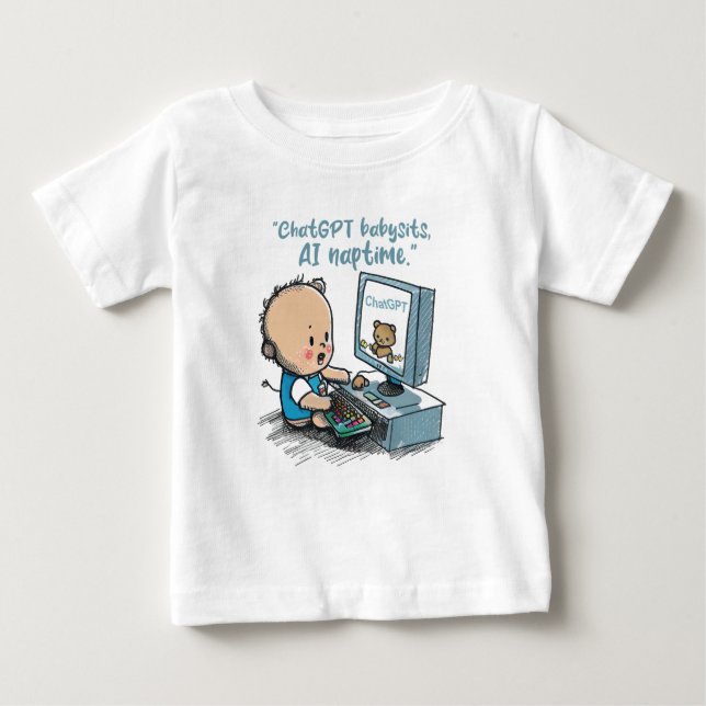 T-shirt Pour Bébé "ChatGPT's Junior Developer" Cadeaux de bébé génia (Devant)