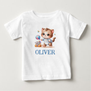 T-shirt Pour Bébé Chaton mignon personnalisé jouant