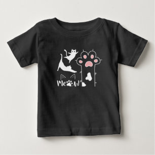 T-shirt Pour Bébé Chats à dessin mignon, miaou et pattes