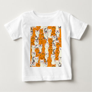 T-shirt Pour Bébé Chats blancs et gingembre motif yeux verts yeux bl