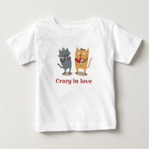 T-shirt Pour Bébé Chats de couple fous amoureux