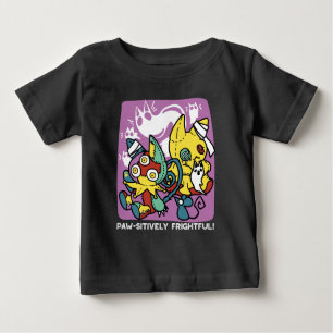 T-shirt Pour Bébé Chats déplaisants Halloween Art : Paw-sitly Fright