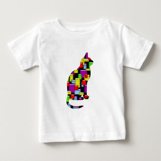 T-shirt Pour Bébé chats en mosaïque (Devant)