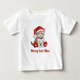 T-shirt Pour Bébé Chats Festifs en costumes de Noël - Vibe de Vacanc