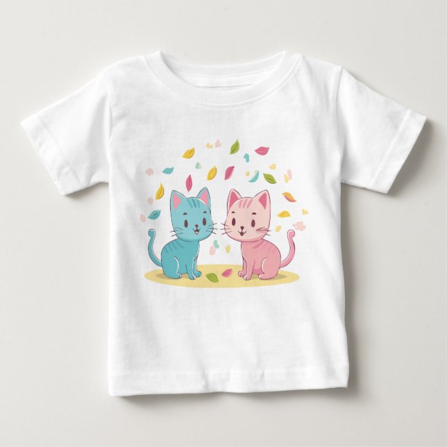 T-shirt Pour Bébé Chats mignons (Devant)