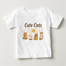 chats mignons sur balançoire chemise bébé.