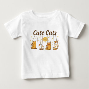 T-shirt Pour Bébé chats mignons sur balançoire chemise bébé.