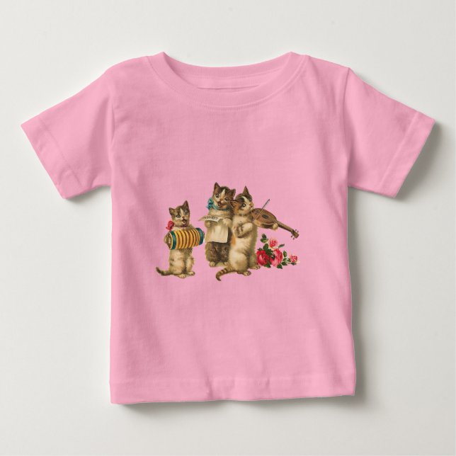 T-shirt Pour Bébé Chats musicaux (Devant)