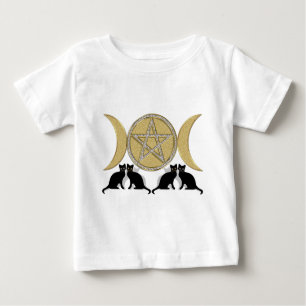 T-shirt Pour Bébé Chats triples païens de pentagone étoilé de dé