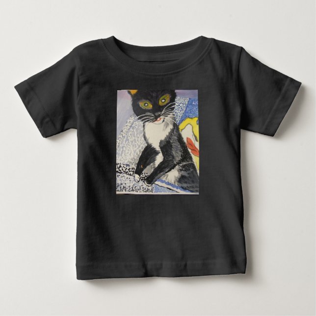T-shirt Pour Bébé chatte à tête molle (Devant)