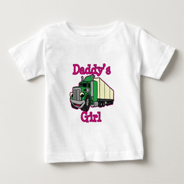 T-shirt Pour Bébé Chauffeur de camion pour fille de papa (Devant)