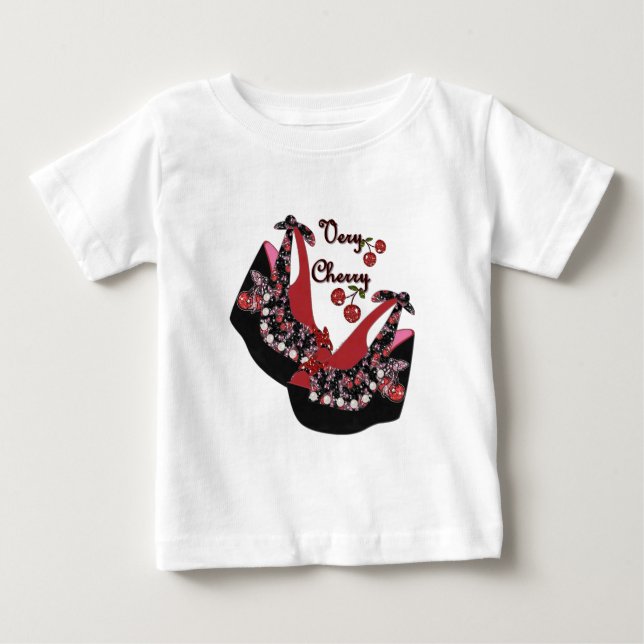 T-shirt Pour Bébé Chaussures RAB Rockabilly Very Cherry (Devant)