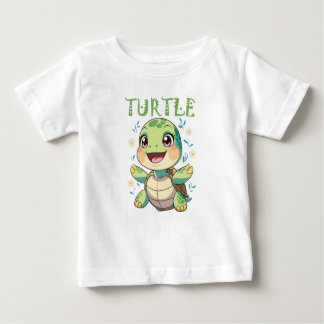 T-shirt Pour Bébé Cheerful Cartoon Turtle